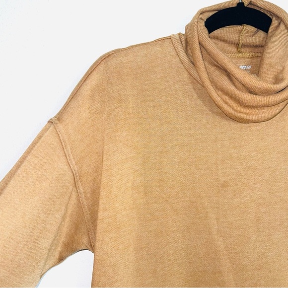 Aerie Mustard Yellow Rib Turtleneck Oversized Pullover Sweatshirt Xsmall Women’s - Picture 4 of 11
